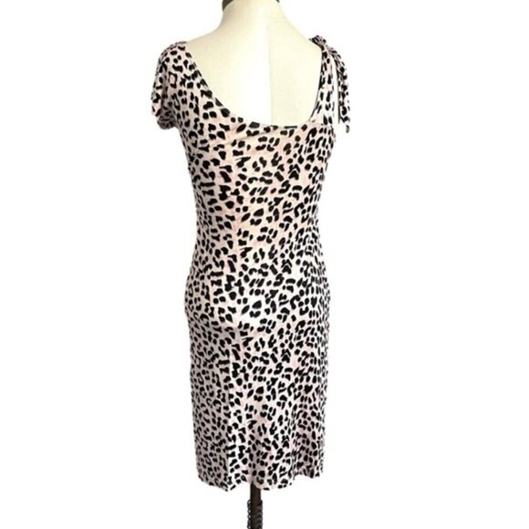See by Chloe Pink Leopard Print Silk Jersey Asymmetric Dress - 6 🇮🇹 - Picture 8 of 10
